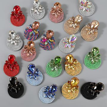 2023 Été Colorful Crystal Round Round Orees - Bijoux de mode de haute qualité pour les femmes