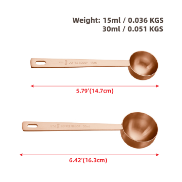 15ml Copper-plated Stainless Steel Long Handle Coffee Scoop