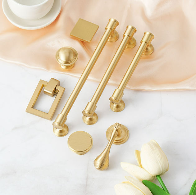 satin brass drawer pulls