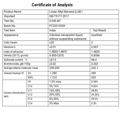 Henan Lihao Sell Linear Alkyl Benzene LAB Price