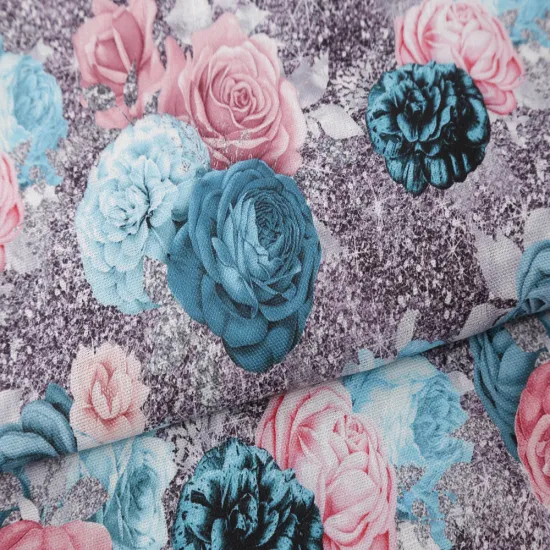 Custom Breathable Digital Printing Floral Linen Fabric