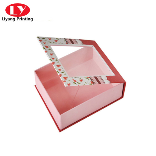 Custom Magnetic Closure with PVC Window Lid Box