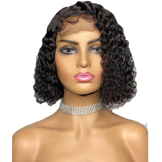 Bob Wigs Human Hair Lace Front Lace Frontal Pixie Jerry Curls Wig 360 Loose Curl Short Bob Wigs Brazilian Virgin For Black Women