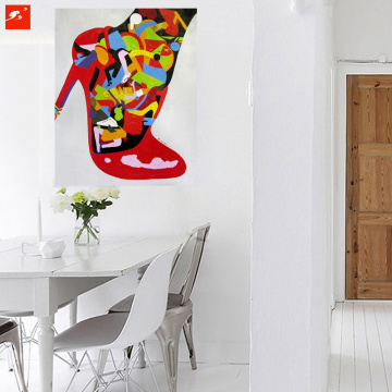 New Modern High Heel Red Fashion Canvas Oil Painting