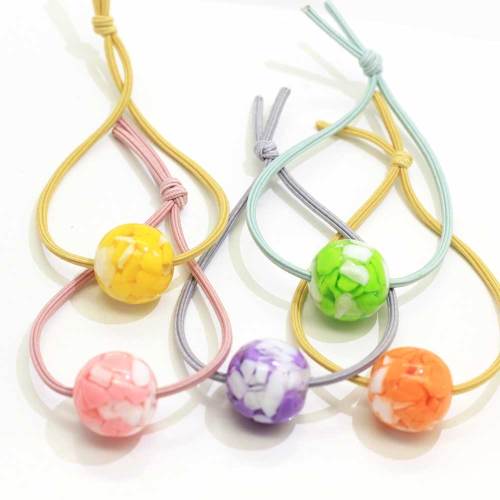 Colored Round Beads Elastic Hair Band Tie Women Girls Simple Fashion Hair Scrunchies Ponytail Holders Hair Accessories