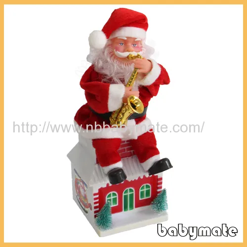 Sitting On The Roof Play Sax Santa Claus 