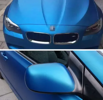 shining blue car wrap vinyl