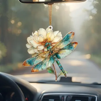 Vintage Dragonfly Flower Pendant