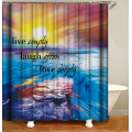 Sunlight Ocean Beach Fabric Shower Curtain Bathroom Curtains Sunset Dusk Sea Animal Dolphin Bath Screen with 12 Hooks