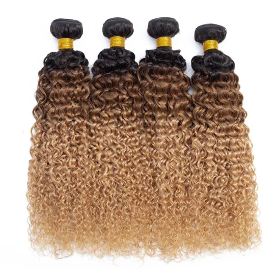 Wholesale Unprocessed Raw Virgin Brazilian Ombre Curly Hair Extension,2018 Hot Selling Kinky Curly Hair Weave Bundles