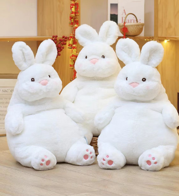 귀여운 흰 토끼 봉제 장난감