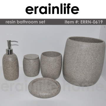 5 pcs cream-colored polyresin bathroom accessories set/bathroom set
