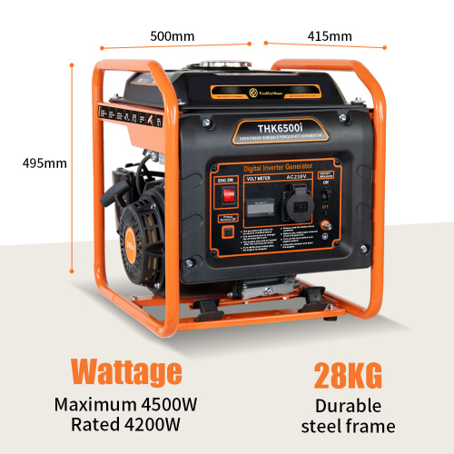 Generador de gasolina con inversor de marco abierto de 4,2 kw y 4,5 KW