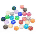 12 MM Hars Platte Ronde AB Afwerking Cabochons Druzy Charms Plaksteen Gekleurde Druzy Hars Cabochon Sieraden