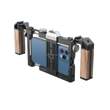 Double Wood Handle Smartphone Steadicam Cage Kit for Vlogging and Recording