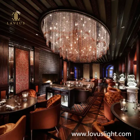 High luxury k9 custom hotel banquet hall restaurant decoration modern chandelier custom creative project chandelier