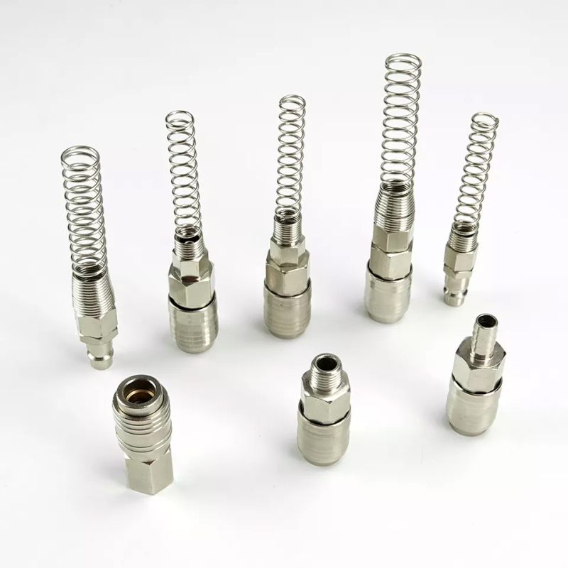 Polyurethane Recoil Air Hose with Quick Fitting Connectors: Durable Pneumatic Spring Spiral Hose for Air Compressors
