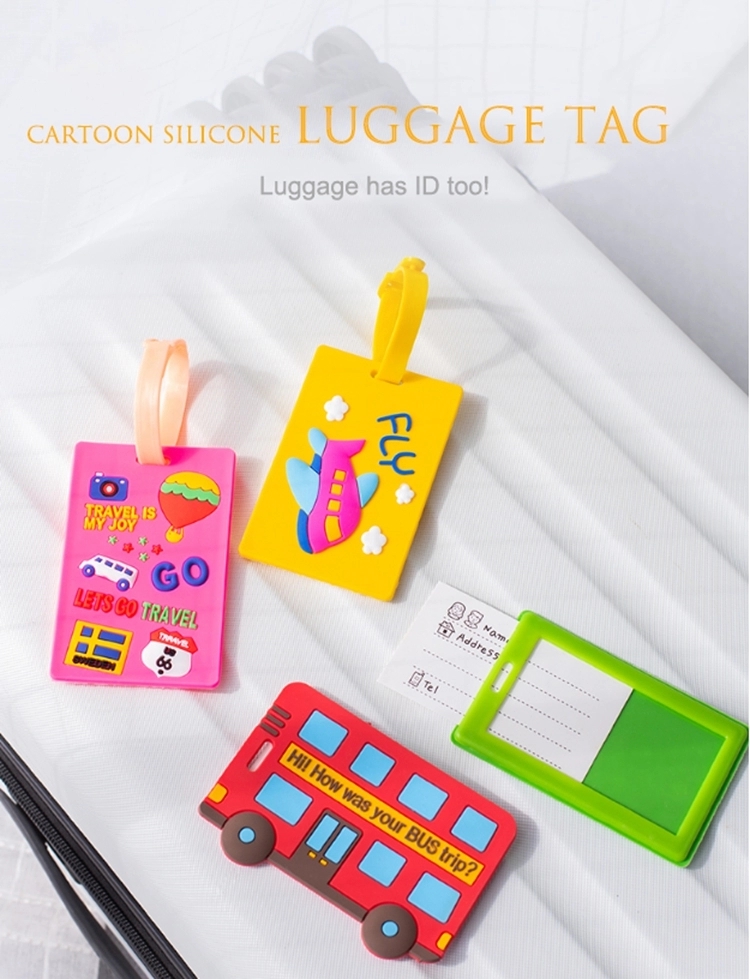 Custom 3D Soft Fashion Silicone Luggage Tags