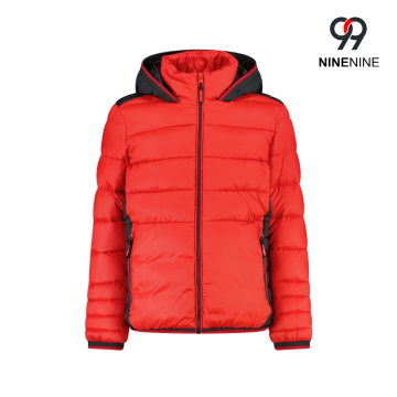 Wattierte Jungenjacke mit Kapuze
