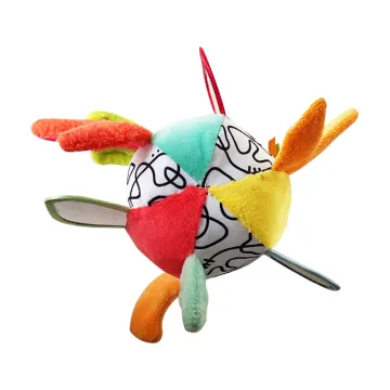 Sensory Montessori Soft Rattle Plush Stuffed Toy for Baby Crib