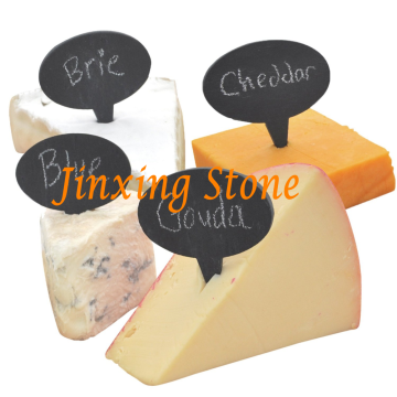 Oval Shape Black Slate Cheese Markers Slate NameTags                        
                                                Quality Choice