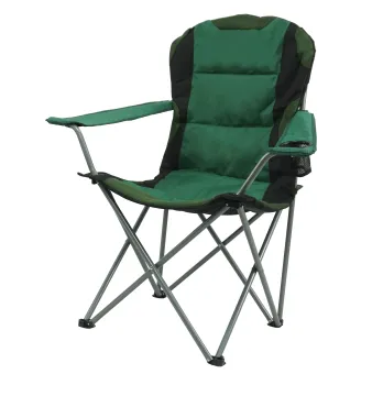 Portable Luxury Upholstered Folding Camping Chair with Armrest