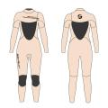 Seaskin Ladys Cr Neoprene Surfing Wetsuits พร้อมซิปหน้าอก