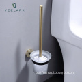 Black 304 Stainless Steel Toilet Cleaning Brush Set with Holder and Optional Silicone Brush Head