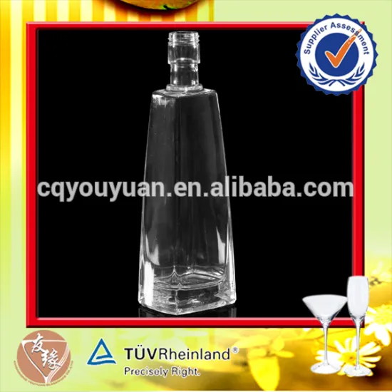 Small Glass Liquor Bottle Stemware Crystal Glass Bottle For Whiskey 375ML