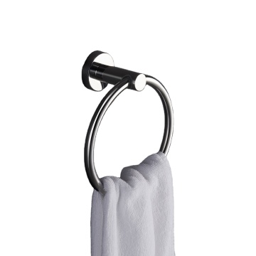 Glossy 304 Stainless Steel Wall Mounted Bathroom Chrome Towel Ring