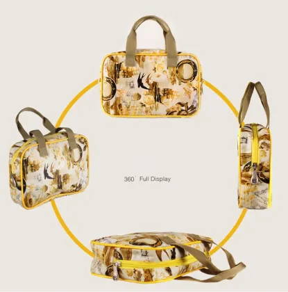 Beauty personalized yellow travel makeup bag cosmetic