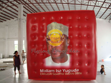 Red Reusable Durable Helium Cube Balloon With Full Digital Printing For Sporting Events