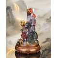 White Marble Seated Statue of the Martial God of Wealth (Zhao Gongming)