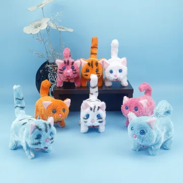 Electric fish cat Children's electric toy kitten can bark, walk, curl tail plush toy battery kitten baby electric toy kitten