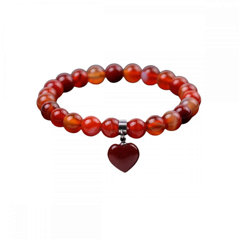 Moda de piedra de cristal natural Personalidad simple Pulsera de corazón Pulsera Gémica Tigre Tiger Rose Rose Bead Stretch Pulsera