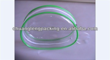 Transparent pvc packing zipper bag pvc cosmetic bag zipper top