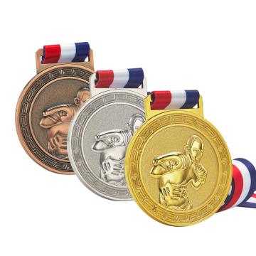 Medalha de bronze dourada de boxe personalizada