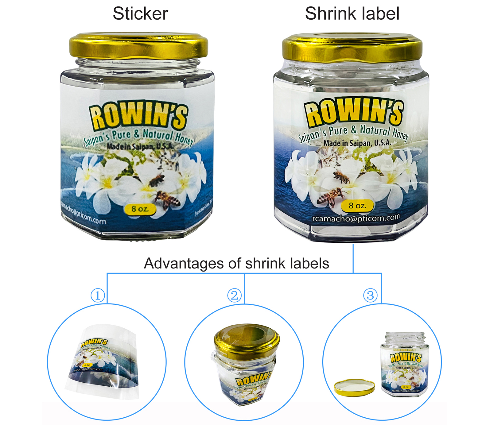 Honey jar shrink label