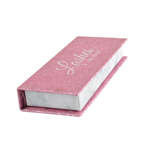 Logotipo personalizado Caixa de presente de cílios brilhantes rosa magnético