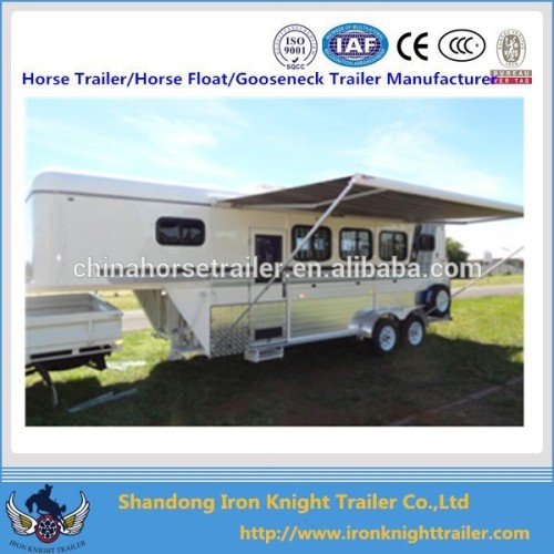4 Horse Gooseneck Trailer Angle Load With Living Quarters, High Quality