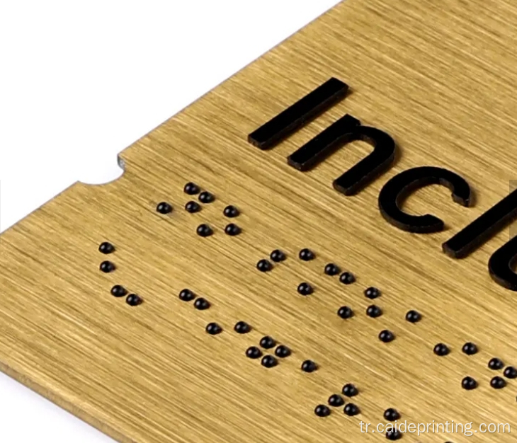 Ada Braille İşaret Yükseltilmiş Mektuplar Plak Metal Boncuk