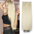 Long Straight Heat Resistant Double Drawn Synthetic Clip In Hairpieces With 4Pcs/Set 11 Clips Synthetic Hair Extension Clip In