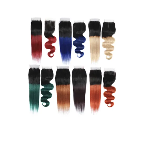 Natural Hairline Body Wave Ombre Virgin Hair Bundles with Lace Closure, Human Hair 3 Bundles with hd Lace Frontal Closure