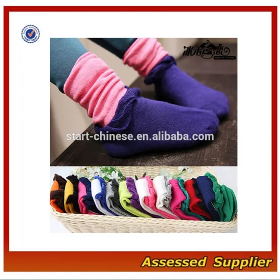 Children Fashion Cotton Stitching Color Loose Dress Socks / Girls Fashion Candy Color Dress Socks MLL307