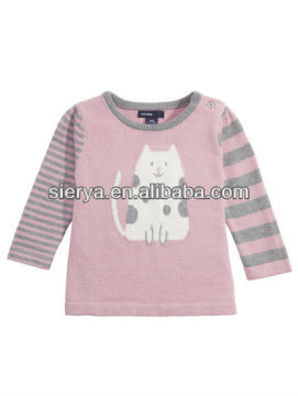 children cat jacquard knitted jumper sweater