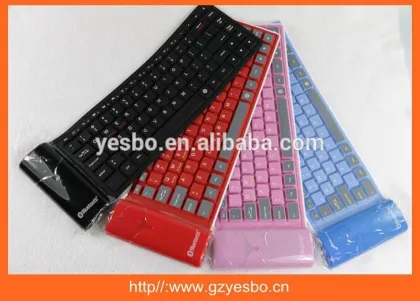 Waterproof Wireless Folding Bluetooth Soft Silicone Keyboard For Apple for Samsung