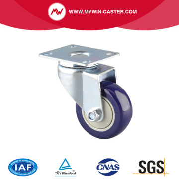 2.5 "Salutan Zink Tidak ada acuan plat atas brek pada teras PU / PP dengan tread flat flat single bearing caster wheels caster