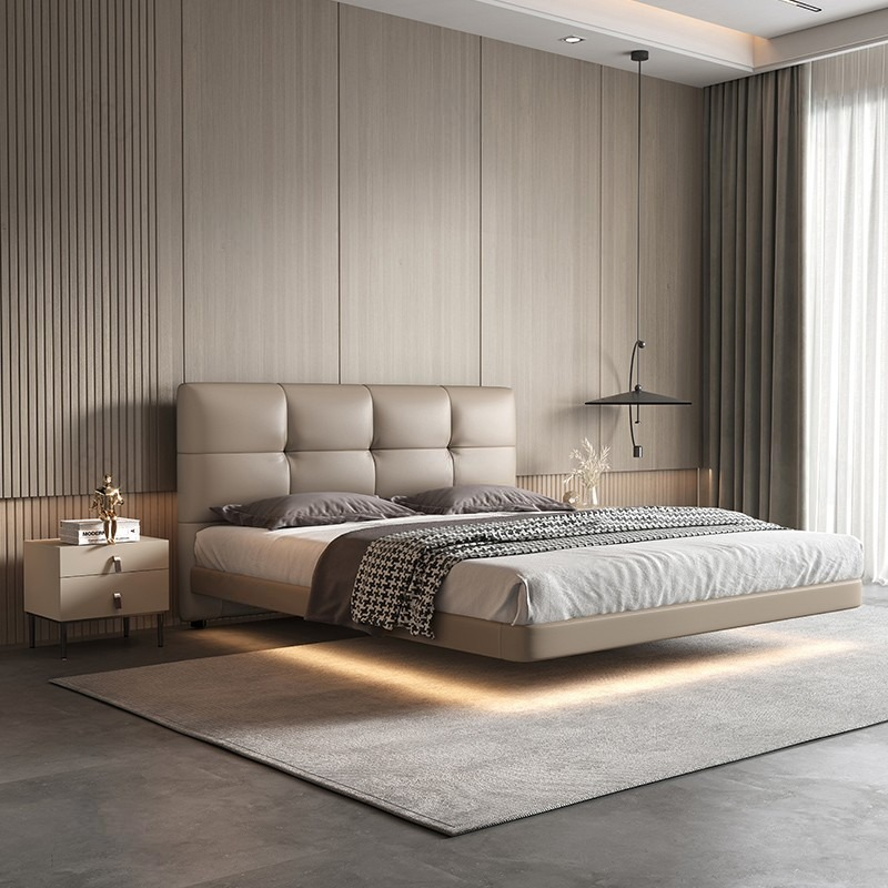 Cama de plataforma con tira de luz LED