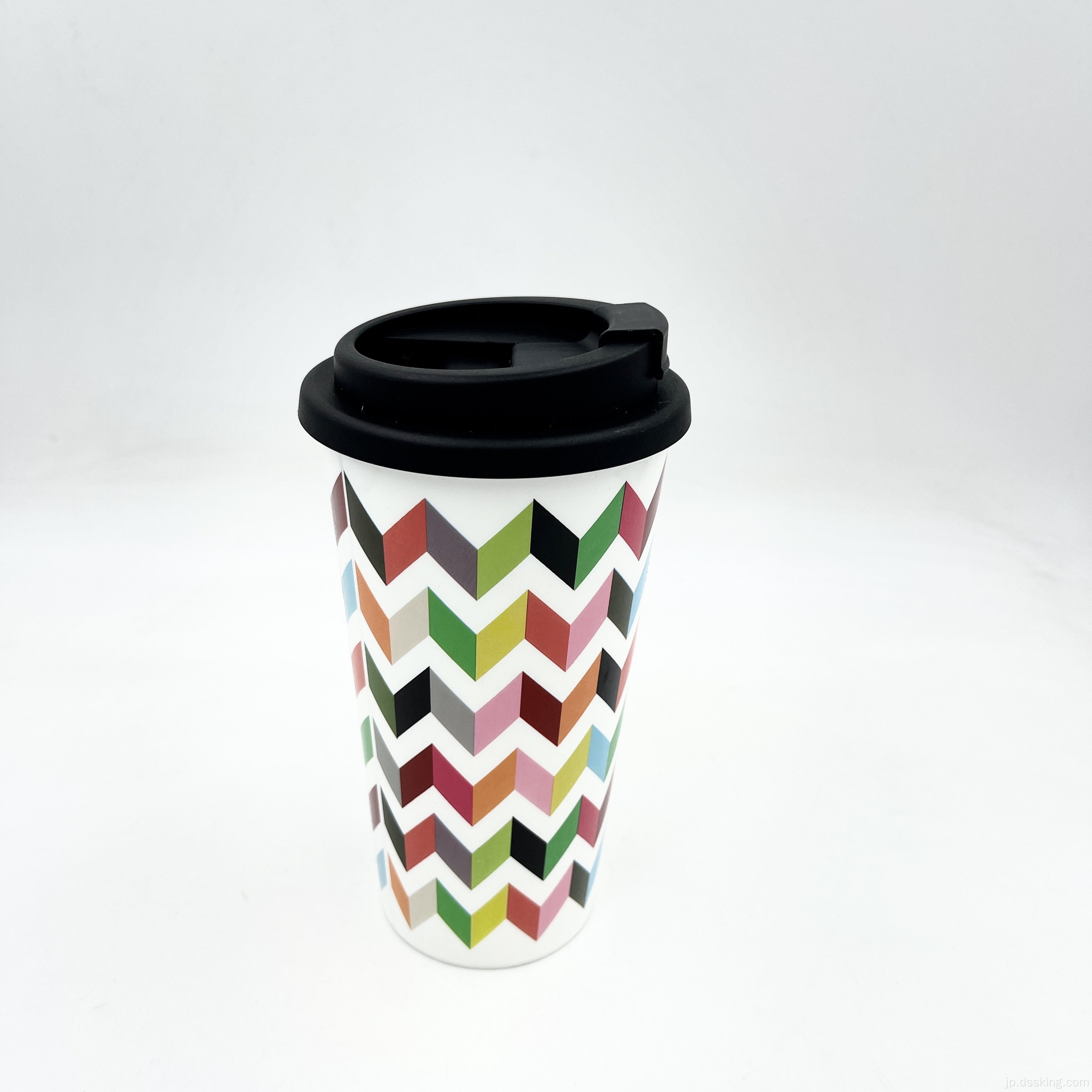 環境にやさしい再利用可能なカスタムプリントBPA無料16オンスのダブルコーヒーカップ付き