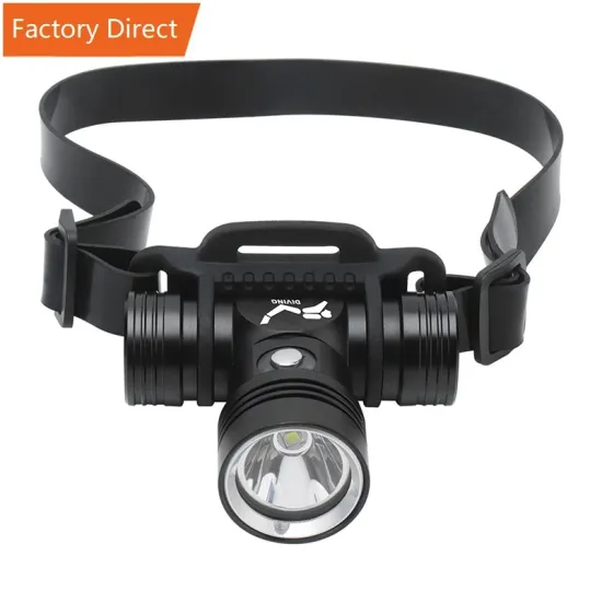 IPX8 Waterproof B14 Rechargeable Diving Headlamp - Super Bright 60M Underwater Flashlight